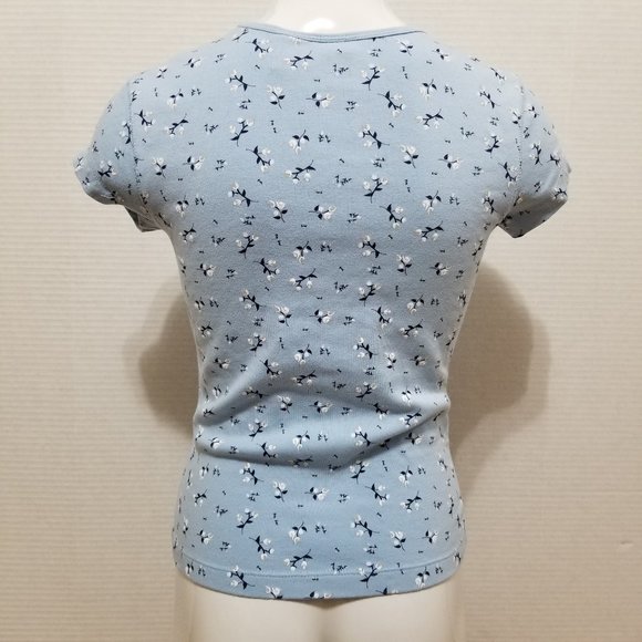 OCI top Large floral print v-neck ruched bust stretch Y2K - Picture 3 of 9